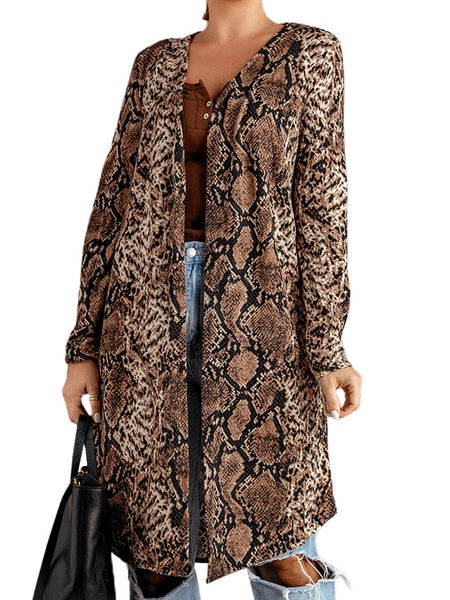 Longline Snakeskin Cardigan