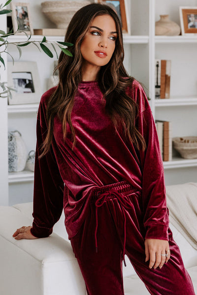 Velvet Red Lounge Set with Fiery Vibe