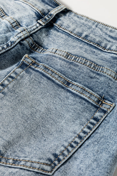 Stylish Women's Medium Wash High Rise Jeans with Button Zip Fly - Classic Fit Denim for Effortless Everyday Style