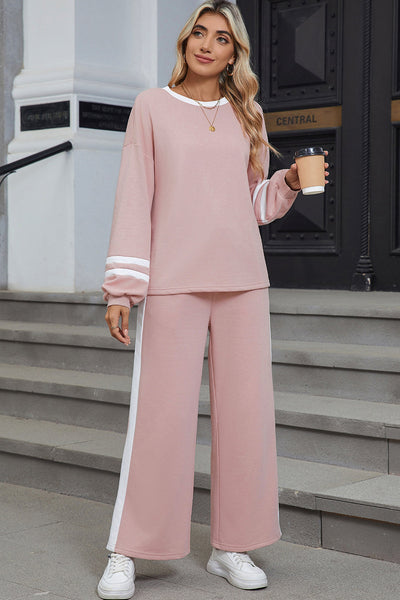 Cozy Women's Varsity Sweatpant Set - Stylish and Comfortable Loungewear for Casual Outings in Soft Fabric