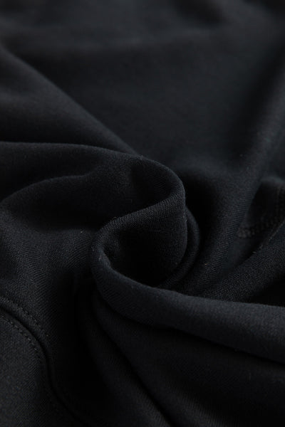 Women's Black Crisscross Stitch Sweatshirt with Pockets - Relaxed Fit for Cozy Casual Style