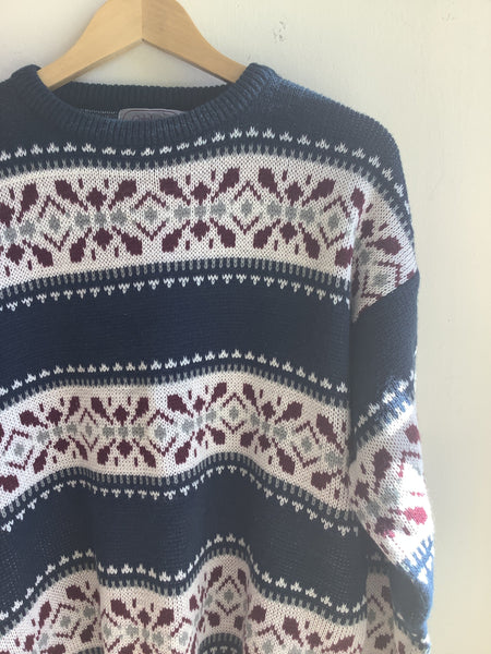 Vintage Celebrity Club Fair Isle Knit Sweater