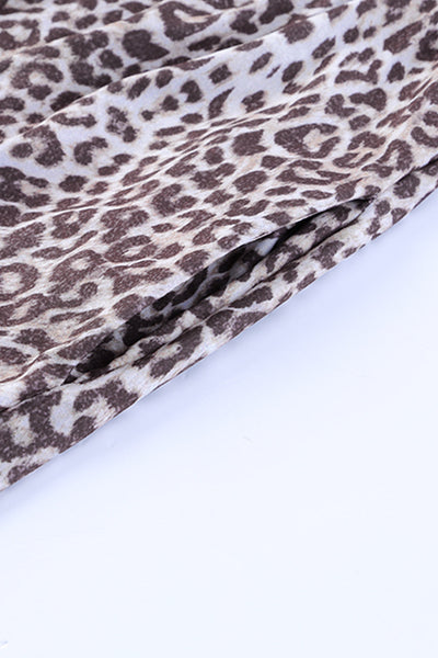 Leopard Print Sling Neck Sleeveless Dress