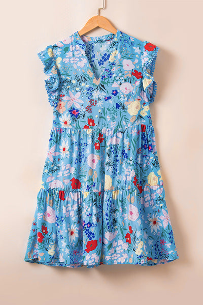 Fashion V-neck Floral Print Sling Dress