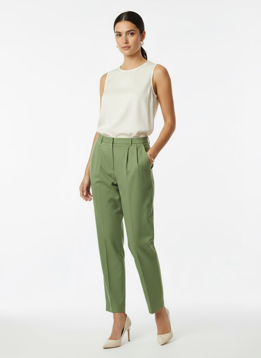 Vintage High-Waisted Green Trouser