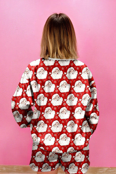 Cozy Festive Red "Ho Ho Ho" Christmas Print Women's 2-Piece Lounge Set for Holiday Relaxation and Comfort