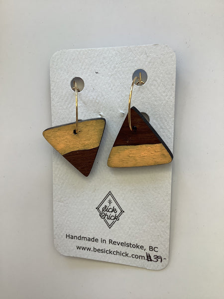 Two Toned Triangle Earring - Sick Chick (Revelstoke, BC)