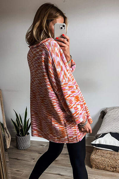 Cozy Oversized Women's Abstract Print Sweater - Trendy Knit for Casual Chic Style and Ultimate Comfort