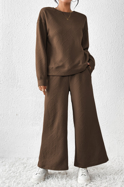 Cozy Women's Dark Brown Ultra Loose 2-Piece Slouchy Lounge Set for Effortless Everyday Comfort and Style