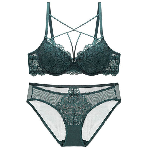 2 Piece Embroidery Lingerie