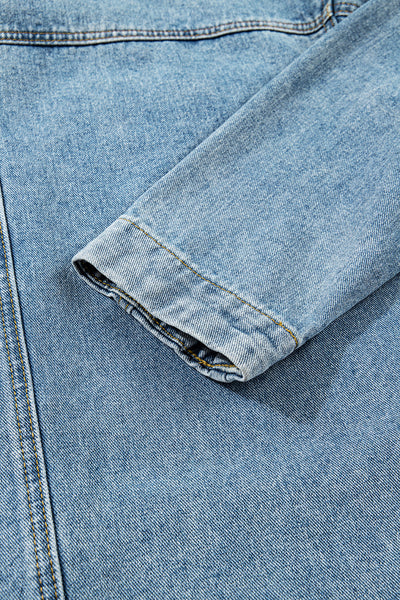 Trendy Women's Blue Denim Jacket with Modern Fit and Chic Details for Stylish Casual Wear