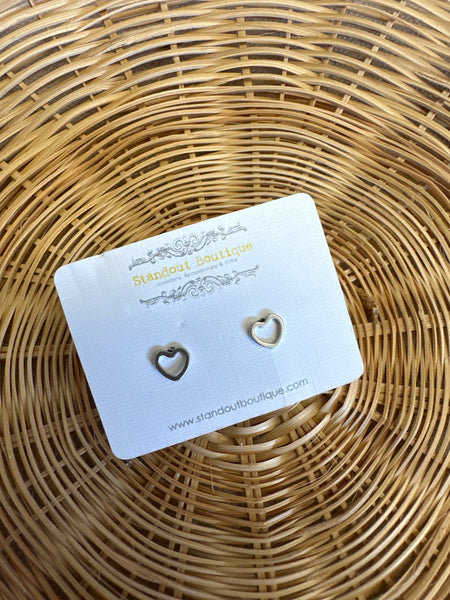 Standout Boutique Heart Sterling Silver Studs