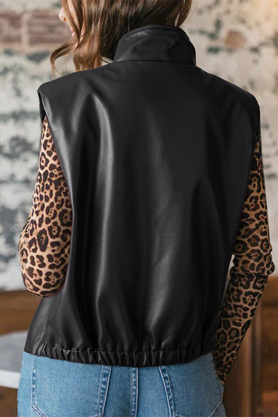 Trendy Black Faux Leather Vest for Women - Chic Layering Essential for Stylish Outfits and Everyday Fashion