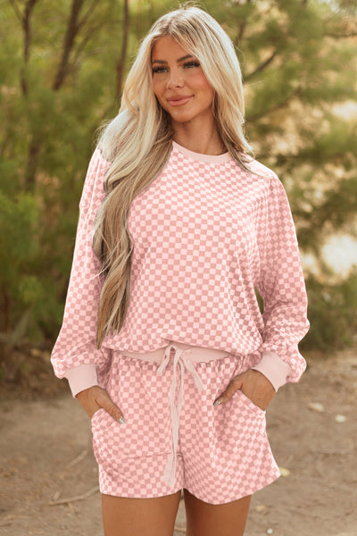 Women's Comfortable 2-Piece Cotton Long Sleeve Short Set - Trendy Casual Outfit for Spring & Summer Wear