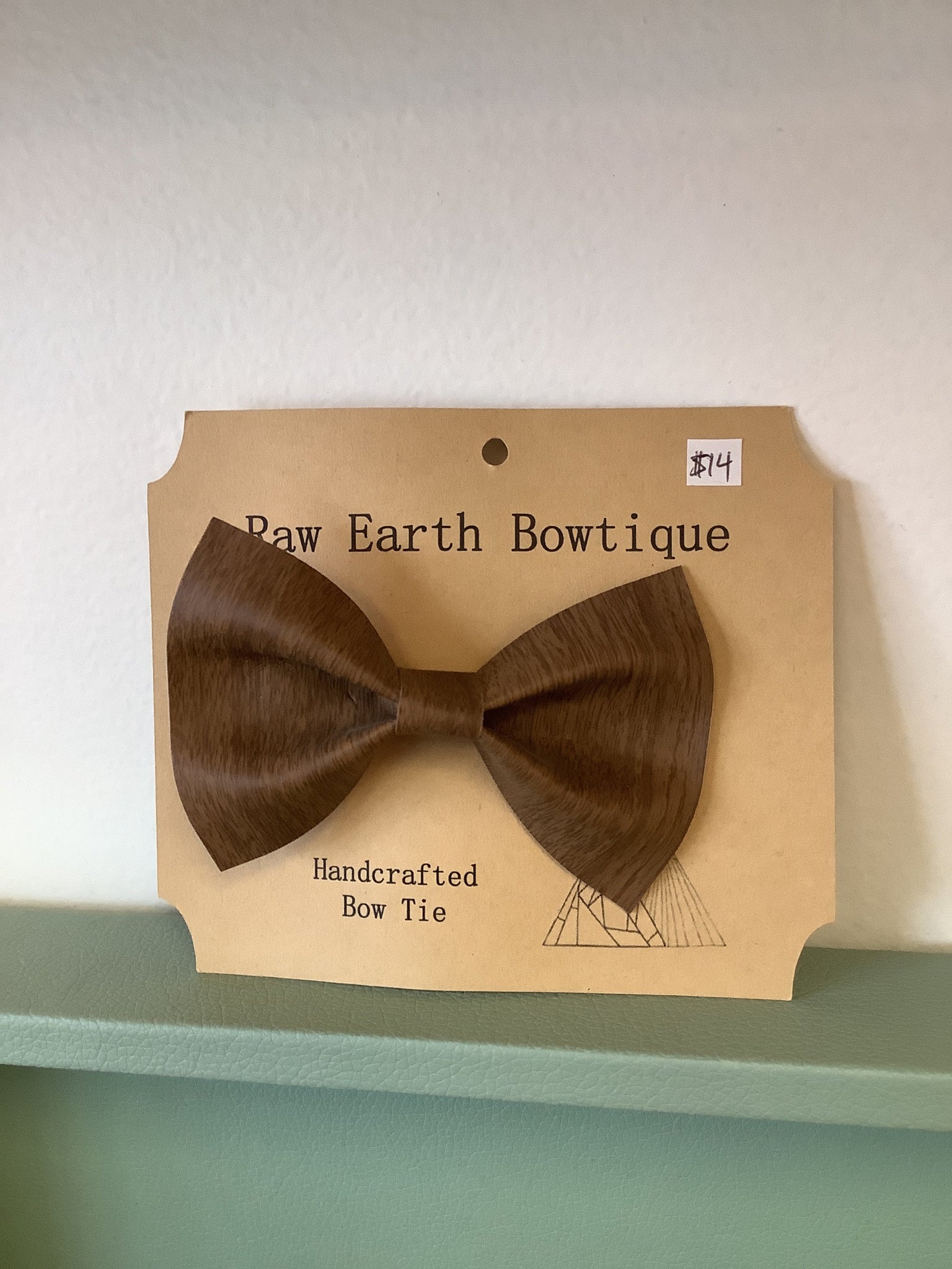 Raw Earth Bowtique Leather Bow Tie
