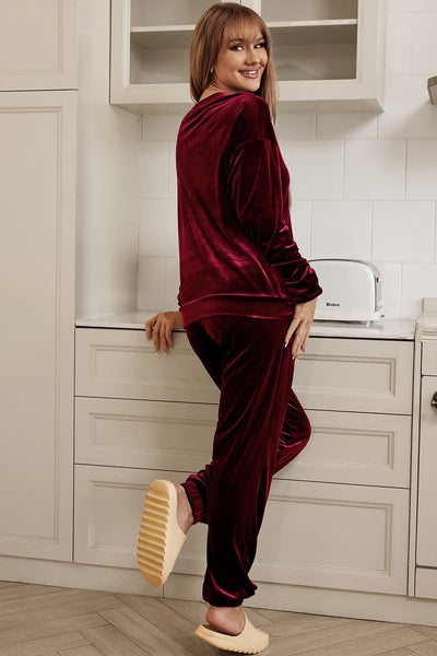 Velvet Red Lounge Set with Fiery Vibe