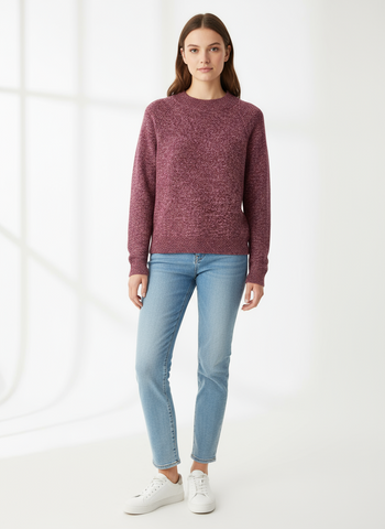 Vintage Marled Cranberry Knit Sweater