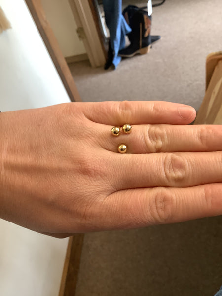 3 Ball Gold Plated Ring- Standout Boutique( Vancouver, BC)