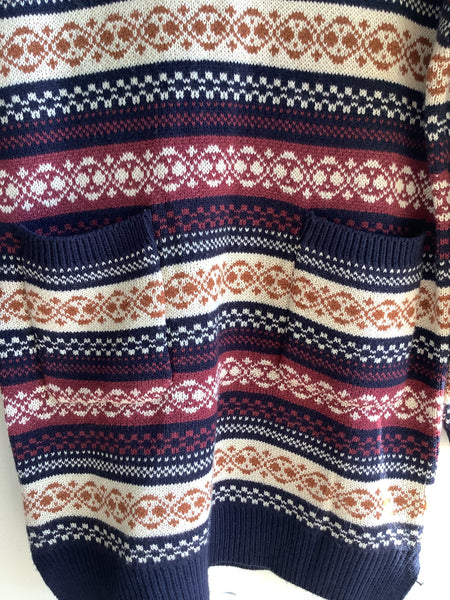 Vintage Fair Isle Knit Sweater Dress