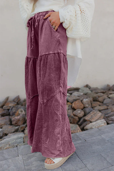 Wild Ginger Mineral Wash Wide Leg Tiered Boho Pants with practical styling and dependable silhouette control.