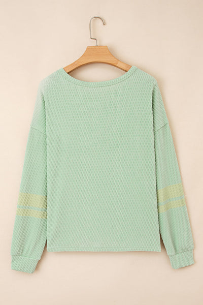 Cozy Women's Long Sleeve Textured Knit Pullover in Soft Grey - Relaxed Fit for Trendy, Everyday Style