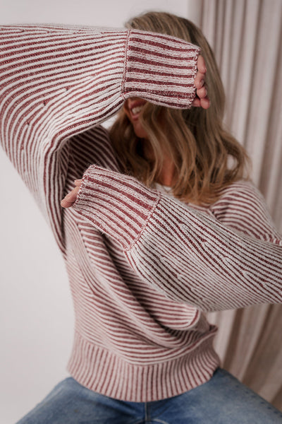 Chic Women's Soft Cotton Blend Striped Knit Sweater - Cozy Casual Style for Everyday Comfort and Versatility