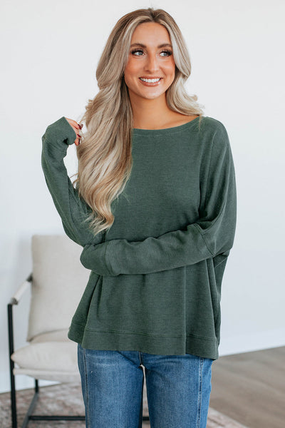 Soft Beige Cozy Women's Waffle Knit Long Sleeve Top Relaxed Fit for Effortless Casual Chic and Everyday Comfort