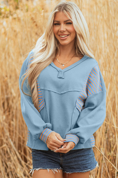 Trendy Women's Cozy Patchwork Sweatshirt - Relaxed Fit for Casual Chic Style in Vibrant Colors and Soft Fabric