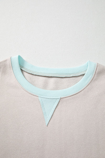 Stylish Women's Cozy Patchwork Sweatshirt - Effortless Casual Layer for Everyday Comfort and Trendy Fashion