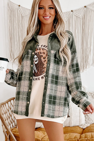 Plaid Zip-Up Hooded Coat with Pockets