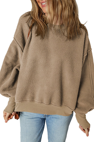 Cozy Women's Oversized Cotton Sweatshirt - Casual Chic Top for Effortless Everyday Comfort and Style