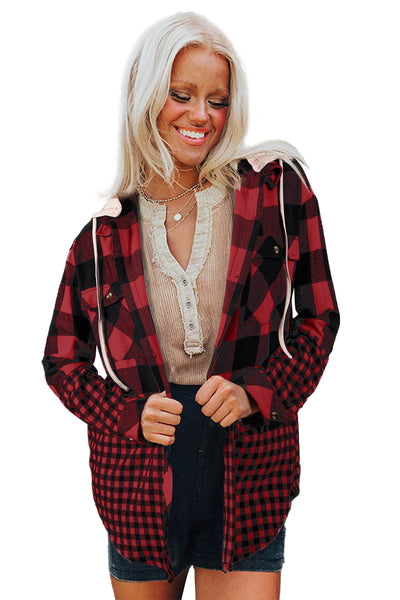 Cozy Oversized Women's Plaid Shacket - Casual Flannel Jacket in Autumn Hues for Effortless Chic Style