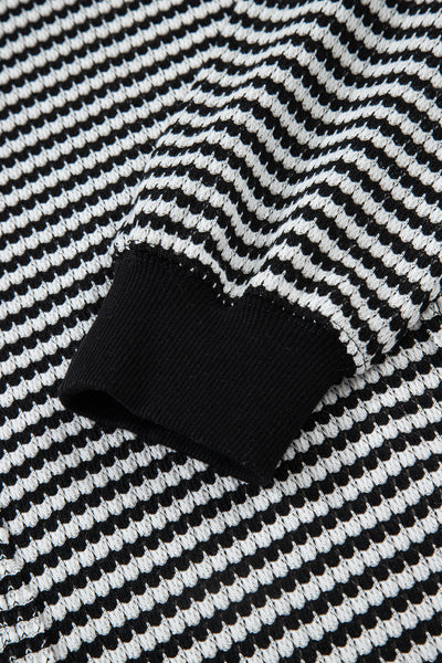 Chic Women's Black Striped Top - Stylish Casual Fit, Ideal for Everyday Layering and Versatile Outfits
