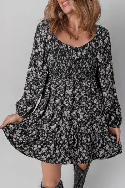 Elegant Black Floral Maxi Dress for Women - Flowy Bohemian Style, Ideal for Summer Parties and Casual Outings