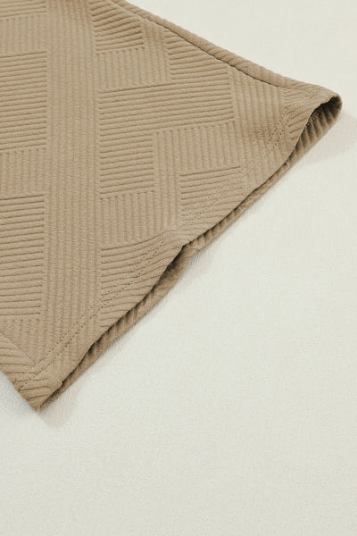 Pale Khaki Women's 2-Piece Slouchy Outfit - Ultra Loose Textured Set for Effortless Casual Chic
