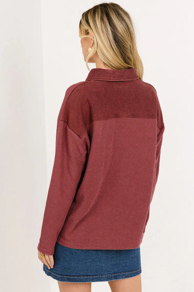 Soft Beige Women's Relaxed Fit Thermal Knit Top - Long Sleeve for Ultimate Comfort and Effortless Style