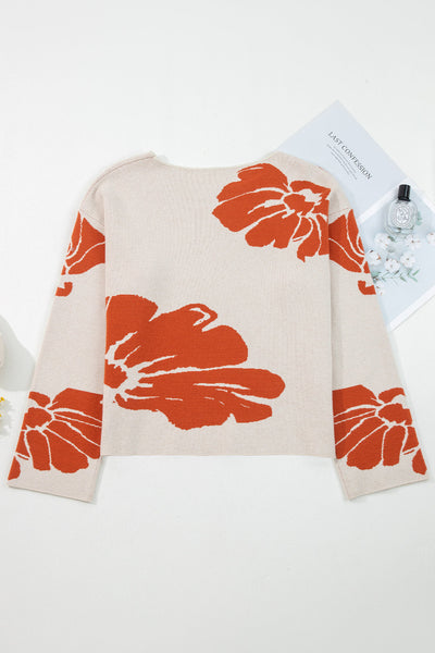 Cozy Women's Floral Sweater in Soft Pastels - Perfect for Everyday Wear and Seasonal Layering in a Comfortable Fit