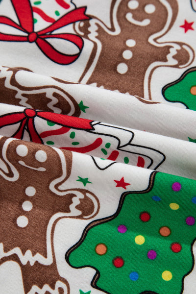 Women's Gingerbread and Tree Print Christmas Lounge Set with Red Trim with practical styling and dependable silhouette control.