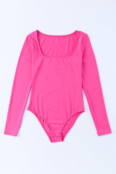 Solid Plunging V-Neck Long Sleeve One-Piece Jumpsuit