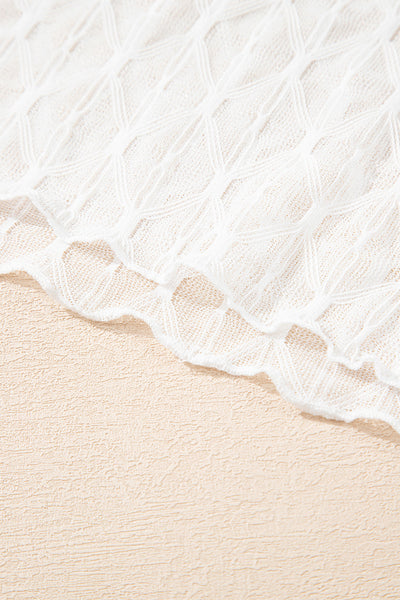 Lightweight Elegant Sheer Mesh Top for Women - Stylish Short Sleeve Overlay, Ideal for Layering and Versatile Outfits