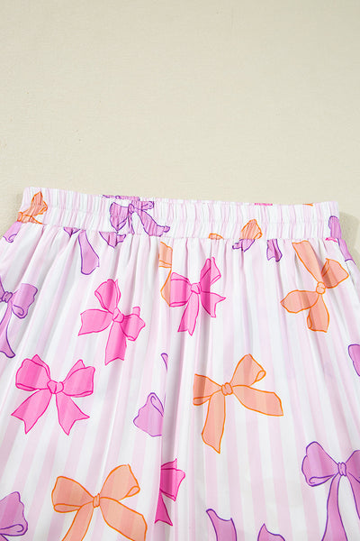Chic Women's Bow Print Pajama Set - Soft, Cozy Sleepwear for Relaxed Nights, Perfect Gift in Charming Colors