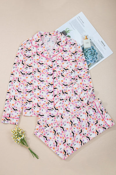 Cozy Women's Halloween Pajama Set - Soft Fabric, Relaxed Fit, Spooky Print for Festive Comfort and Fun Nights
