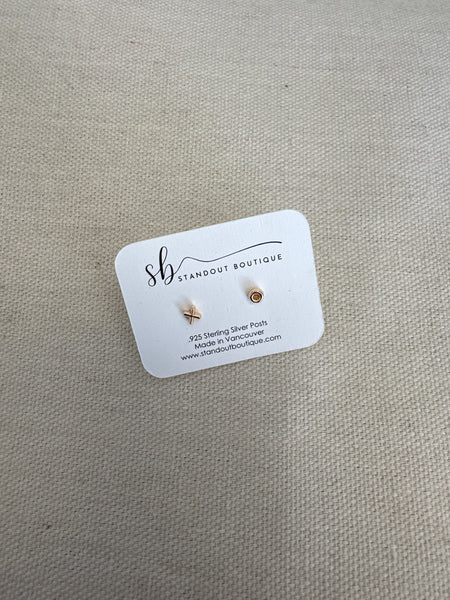 Standout Boutique X+O Gold Stud Earrings