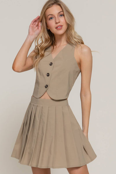 Sahara Pleated Mini Skirt