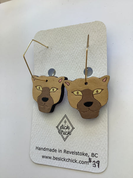 Wildcats Wooden Dangle Earrings - Sick Chick (Revelstoke, BC)