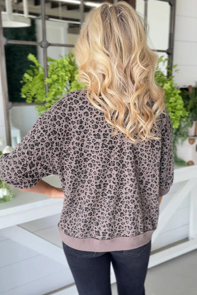 Women's Casual Leopard Print T-Shirt - Stylish Round Neck, Drop Shoulder, Half Sleeve Top in Comfortable Fit