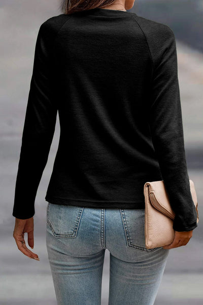 Stylish Black Long Sleeve Women's Top - Comfortable Fit for Everyday Wear & Versatile Fashion Looks