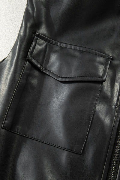 Trendy Black Faux Leather Vest for Women - Chic Layering Essential for Stylish Outfits and Everyday Fashion