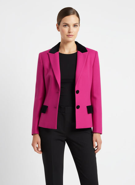 Vintage Jeremy Scott 80s Hot Pink Wool Blazer