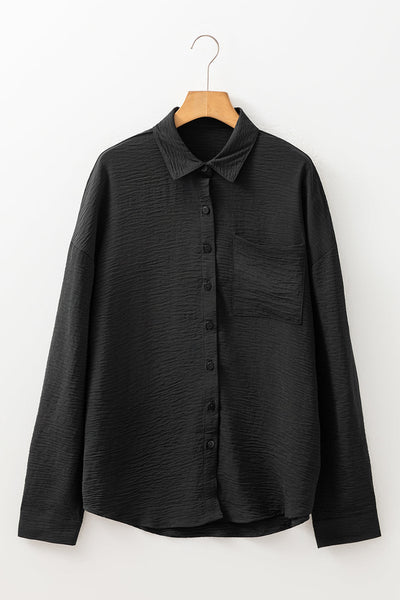 Lightweight Women's Casual Solid Color Shirt - Comfortable Fit & Versatile Style for Effortless Everyday Fashion